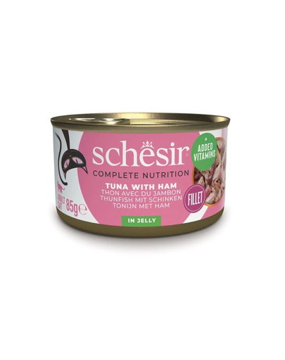 SCHESIR Hrana umeda Ton cu sunca in aspic 85 g pentru pisici