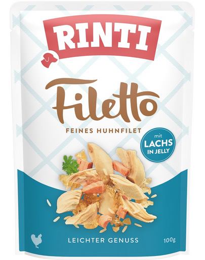 RINTI Filetto in Jelly Chicken&amp;Salmon somon si pui in jeleu pentru caini 100 g