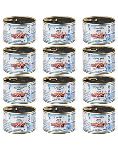 SUPER RAFI Mini Pure Line cu miel și cartof dulce 12x185 g hrană umedă pentru câini de talie mică