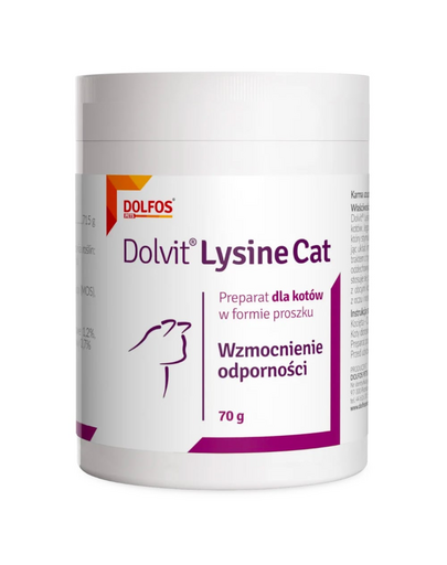 DOLFOS Dolvit Lysine Cat supliment imunitate pisici cu L-lizină, 70 g