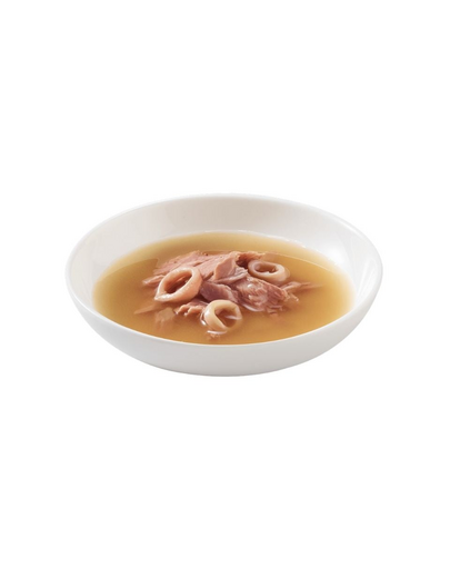 Supă pisici ton și calamar SCHESIR Soup 40 g pentru hidratare