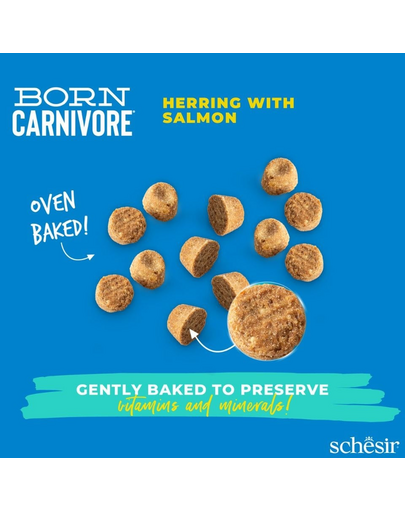Hrană uscată pisici cu hering și somon Schesir Born Carnivore 1,25 kg fără cereale
