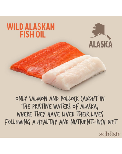 Ulei Omega 3 câini pisici SCHESIR Omega 3 Plus 250 ml din somon și mentai de Alaska