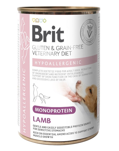 Veterinary Diet Dog Hypoallergenic Monoprotein Lamb 400g z jagnięciną dla psów z alergiami i problemami skórnymi