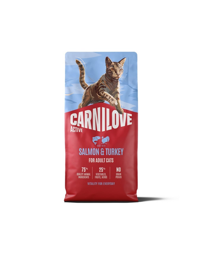 Hrană uscată pisici adulte CARNILOVE Active Cat Salmon and Turkey Adult 6 kg somon și curcan