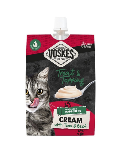 VOSKES Cream cu ton și vită 90 g cremă snack pentru pisici