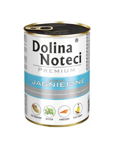 DOLINA NOTECI Premium hrană câini bogată în miel 6x400g