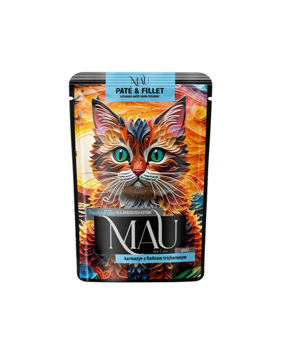 MAU Pate & Filet plic 85 g hrană pisici adulte, cu sebastă și trei-frați-pătați