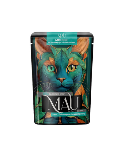 MAU Mousse pisici adulte, cu căprioară, morcov violet și coriandru 85 g