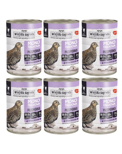 WIEJSKA ZAGRODA hrana umeda pisici 66x400 g prepelita