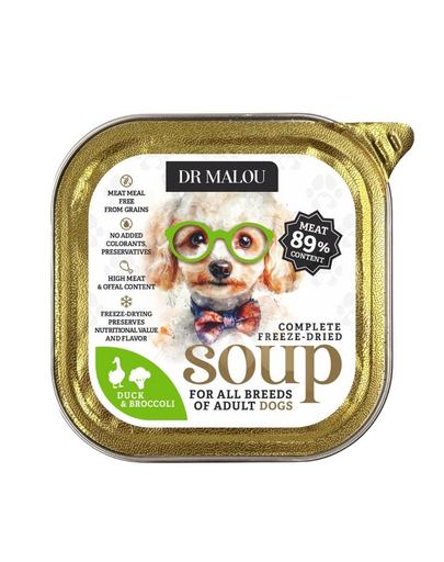 DR MALOU Supă liofilizată Rață cu broccoli 12g hrană umedă pentru câini