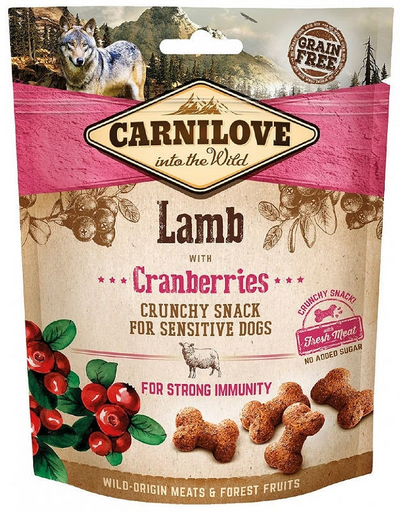 Crunchy snacks chrupiące przysmaki z jagnięciną i żurawiną 200 g