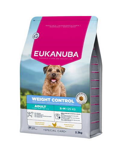EUKANUBA Special Care Small & Medium Breed Adult Dogs Weight Control 2,3 kg sucha karma wspomagająca kontrolowanie wagi dla psów ras małych i średnich