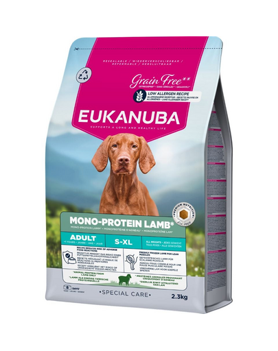 EUKANUBA Special Care Adult Mono-Protein Lamb 2,3 kg sucha karma dla dorosłych psów, bogata w świeżo mrożoną jagnięcinę