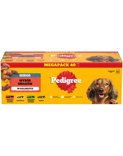 PEDIGREE Senior arome în jeleu hrană câini seniori 7+ 40x100 g