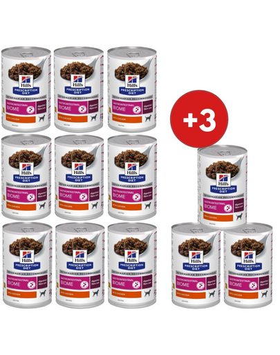 HILL'S Prescription Diet Canine Gastrointestinal Biome 9+3 CADOU hrană câini probleme digestive, cu pui