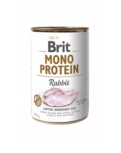 BRIT Mono Protein Rabbit 6x400 g hrană umedă monoproteică pentru câini, cu iepure