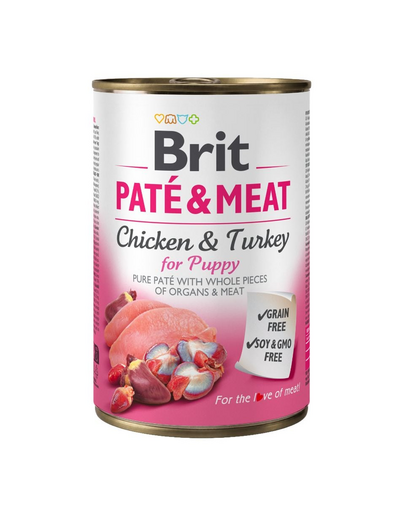 BRIT Pate&amp;Meat puppy 400 g Conserva pentru catei, pateu cu pasare