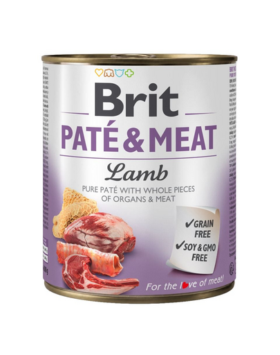 BRIT Pate&amp;Meat lamb 800 g Conserva pentru caini, pateu cu miel