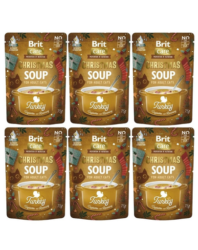 BRIT Care Cat Christmas Soup Turkey 6x75 g supă pentru pisici, curcan și legume