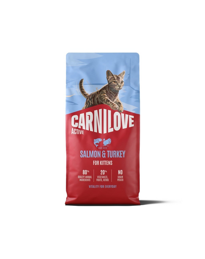 CARNILOVE Active Cat Salmon & Turkey for Kittens 2x6 kg hrană uscată pentru pisoi de toate rasele, cu somon și curcan