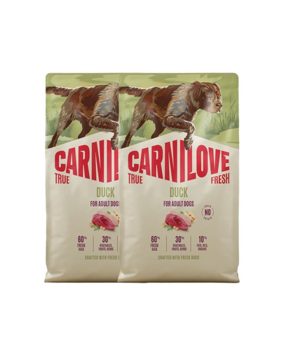 CARNILOVE True Fresh Dog Duck Adult 2x12 kg hrană uscată pentru câini adulți, cu rață proaspătă