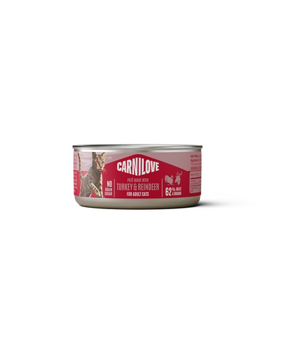 Hrană umedă pentru pisici CARNILOVE Cat Can Paté curcan și ren 100 g