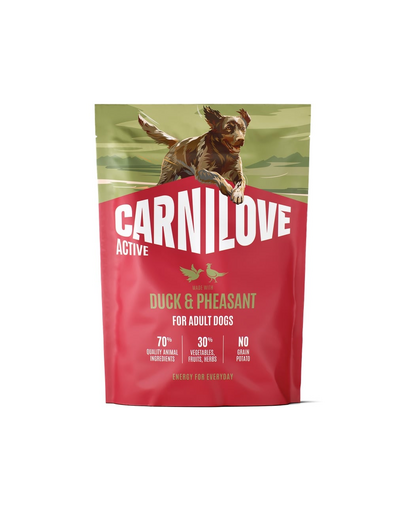 Hrană câini activi CARNILOVE Active Dog Duck and Pheasant Adult 1,5 kg rață și fazan