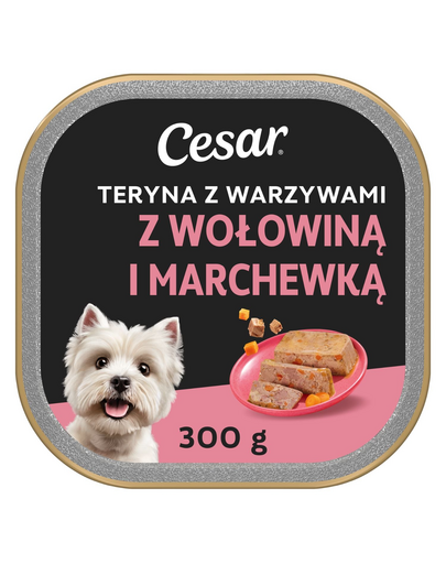 CESAR hrană umedă pate câini adulți cu vițel și morcov 300 g