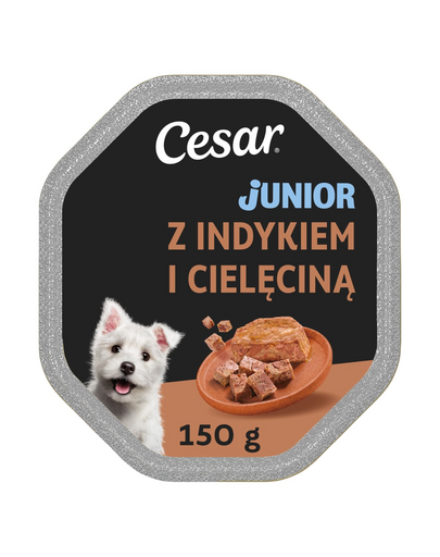 CESAR Junior hrană pentru căței cu curcan și vițel 150 g