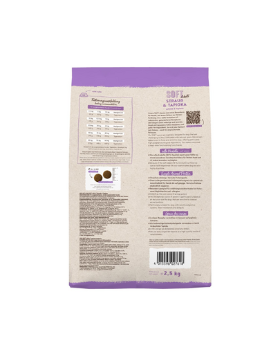BOSCH HPC Soft Adult 2,5 kg struț și tapioca hrană semi-umedă monoproteică câini adulți