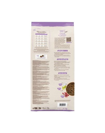 BOSCH HPC Soft Adult 12 kg hrană semi-umedă câini, monoproteică cu struț și tapioca