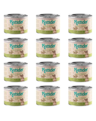 KATIDO hrană umedă pentru pisici, cu vițel și iepure 12x200 g