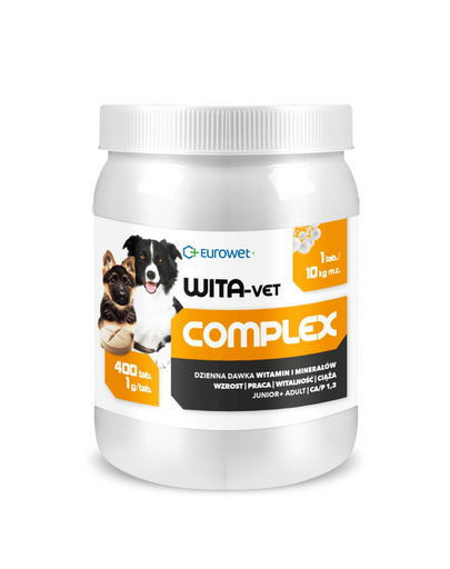 EUROWET Wita-Vet Complex vitamine și minerale pentru câini 400 tab x 1 g