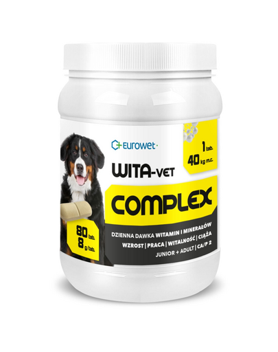 EUROWET Wita-Vet Complex 8 g vitamine câini talie mare 80 tablete