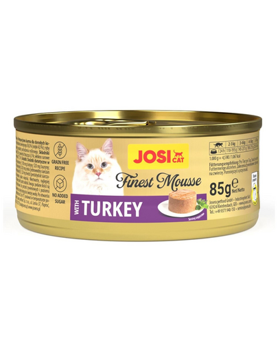 JOSERA JosiCat Finest Mousse with Turkey 85 g cu curcan hrană umedă pisici adulte