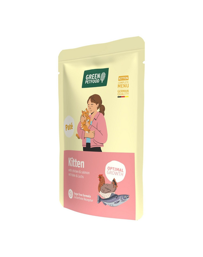 GREEN PETFOOD Kitten Paté with Chicken amd Salmon 85 g z kurczakiem i łososiem, mokra karma dla kociąt