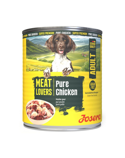 JOSERA Meat Lovers Pure Chicken cu pui 800 g hrană umedă monoproteică fără cereale pentru câini adulți
