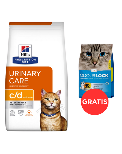 HILL'S Prescripition Diet Feline c/d Multicare pisici 8 kg + nisip litieră 6 kg GRATIS