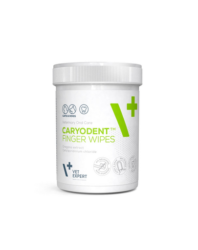 VET EXPERT Caryodent Finger Wipes 50 szt. czyściki do zębów dla psa i kota
