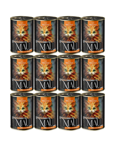 MAU Pate & Filet Rață cu mango și măceșe 12x400 g hrană umedă pentru pisoi