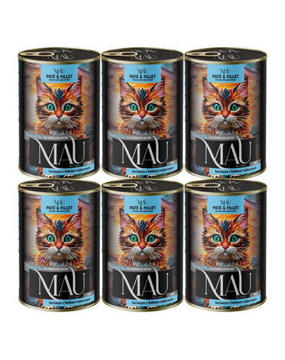 MAU Pate & Filet Sebastă cu violetă tricoloră 6x400 g hrană umedă pentru pisici