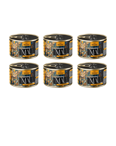MAU Pate & Filet Curcan cu unt de arahide 6x185 g hrană umedă pentru pisici