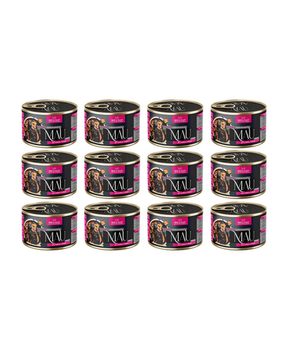 MAU Pate & Filet Rață cu iepure și zmeură 12x185 g hrană umedă pentru pisici sterilizate