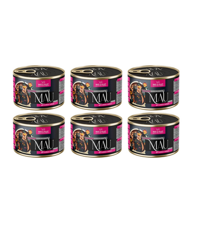 MAU Pate & Filet Rață cu iepure și zmeură 6x185 g hrană umedă pentru pisici sterilizate