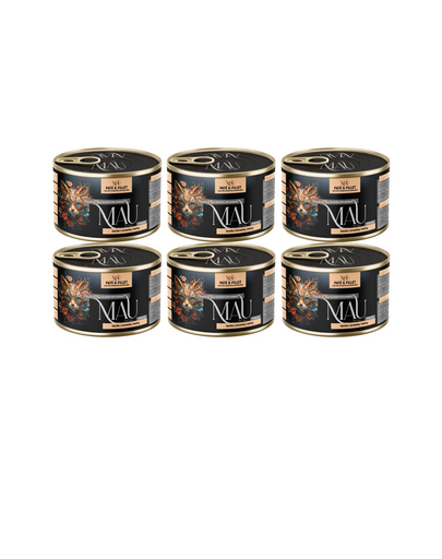 MAU Pate & Filet Rață cu merișoare și melisă 6x185 g hrană umedă pentru pisici sterilizate