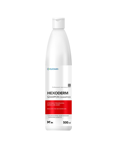 EUROWET Hexoderm șampon cu clorhexidină pentru câini și pisici 500 ml