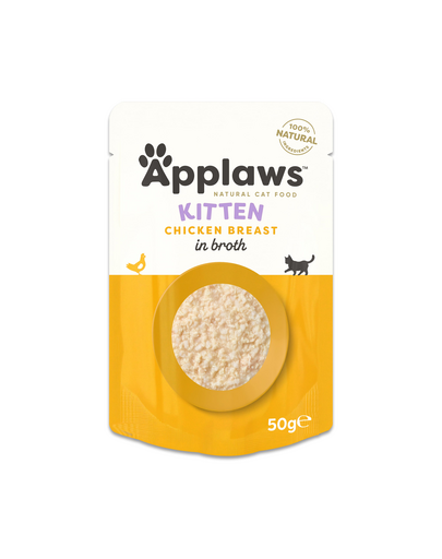 APPLAWS Kitten Chicken Breast in Broth 50 g hrană pentru pisoi, cu piept de pui în supă