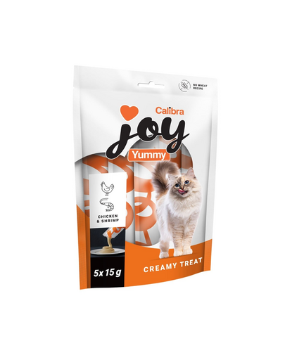 CALIBRA Joy Cat Yummy pastă cremoasă pentru pisici cu pui și creveți 5x15 g