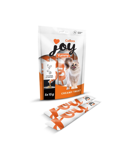 CALIBRA Joy Cat Yummy pastă cremoasă pentru pisici cu pui și creveți 5x15 g